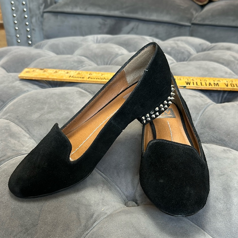 DV by Dolce Vita black suede studded flats size 6.5 mules